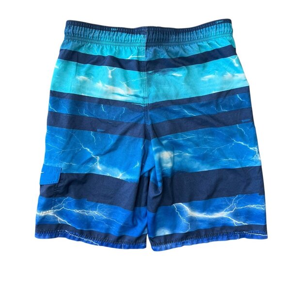 Nike Mens Swim Trunks Shorts Mens Medium Lined Pockets Storm Graphic Blue AOP - Picture 4 of 7